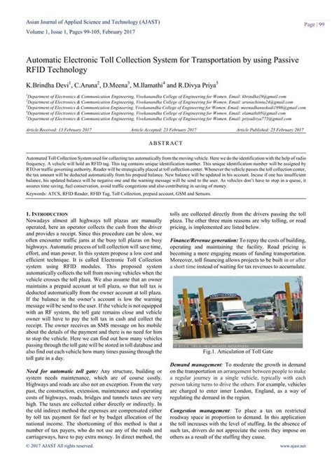 Electronic toll collection system using passive rfid technology 